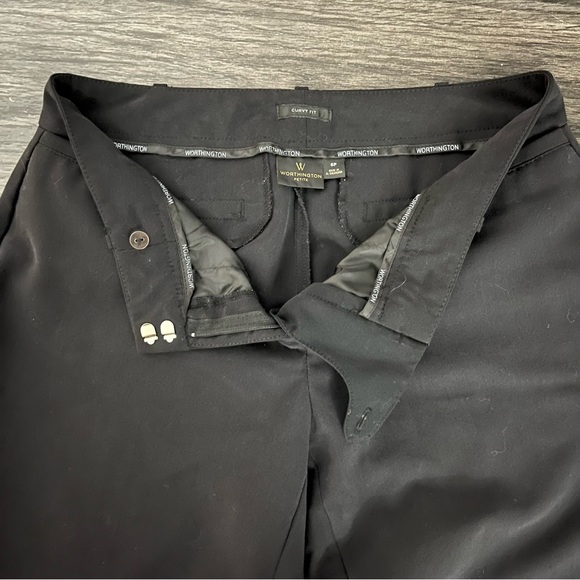 Worthington Black Flare Curvy Fit Pants Workwear 6 Petite - Picture 6 of 7